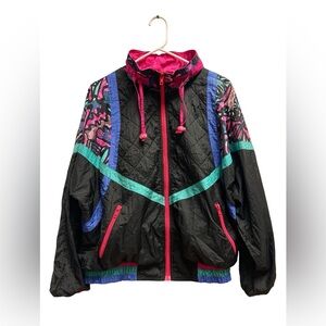 80s vintage quilted & floral pastel windbreaker